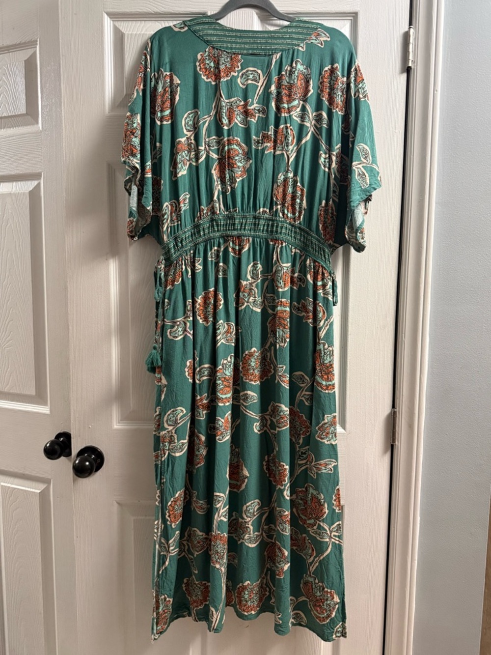 Knox Rose Teal Floral V-Neck Maxi Dress - Picture 6 of 12